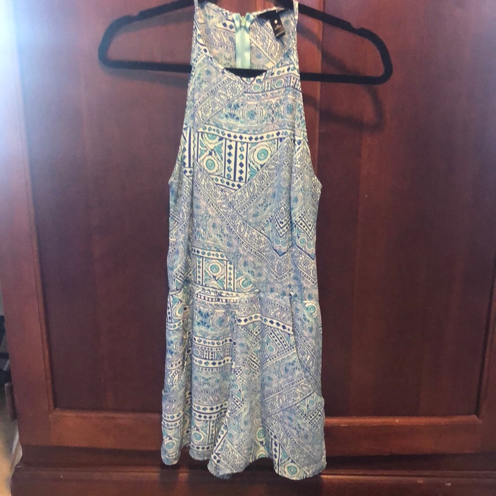 Aqua blue romper with pockets